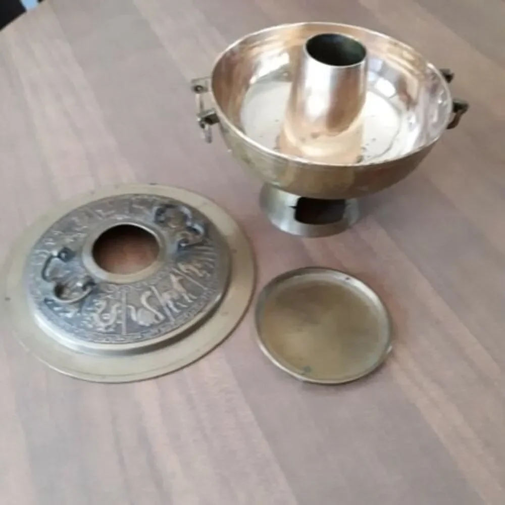 Vintage Chinese Zodiac Brass Hot Pot Fondue Soup Warmer Korea Brazier Korean